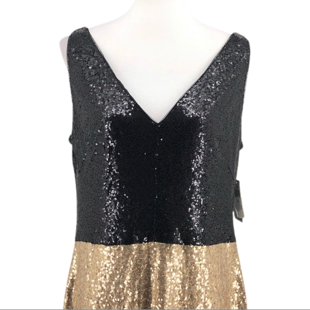 Lauren Ralph Lauren Gold Black Sequin Sleeveless - Picture 3 of 9